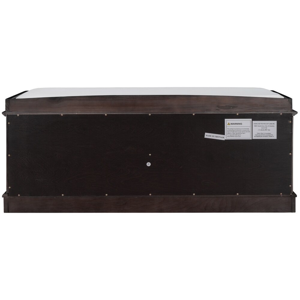 Storage Bench with 4 Doors and Adjustable Shelves  Shoe Bench with Removable Cushion