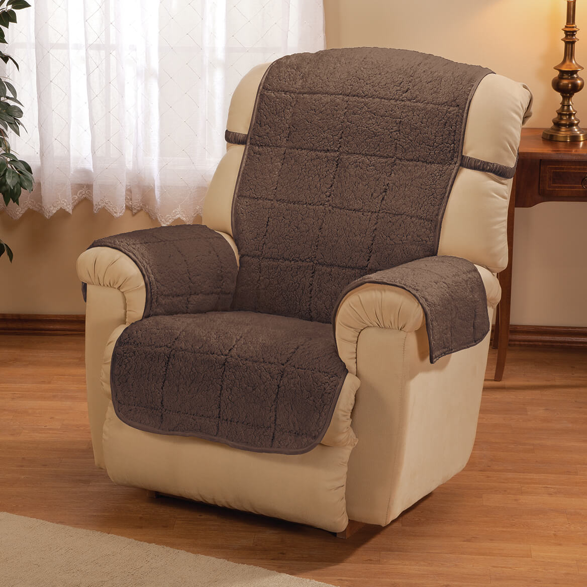 Bradley Sherpa Recliner Protector - Slipcover - Brown