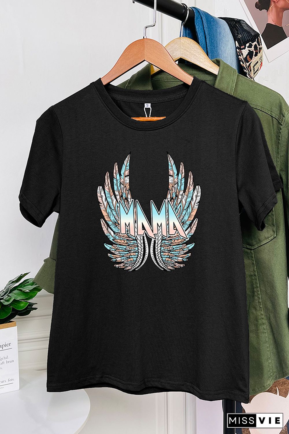 MAMA with Wings Short Sleeve Graphic Tee Wholesale