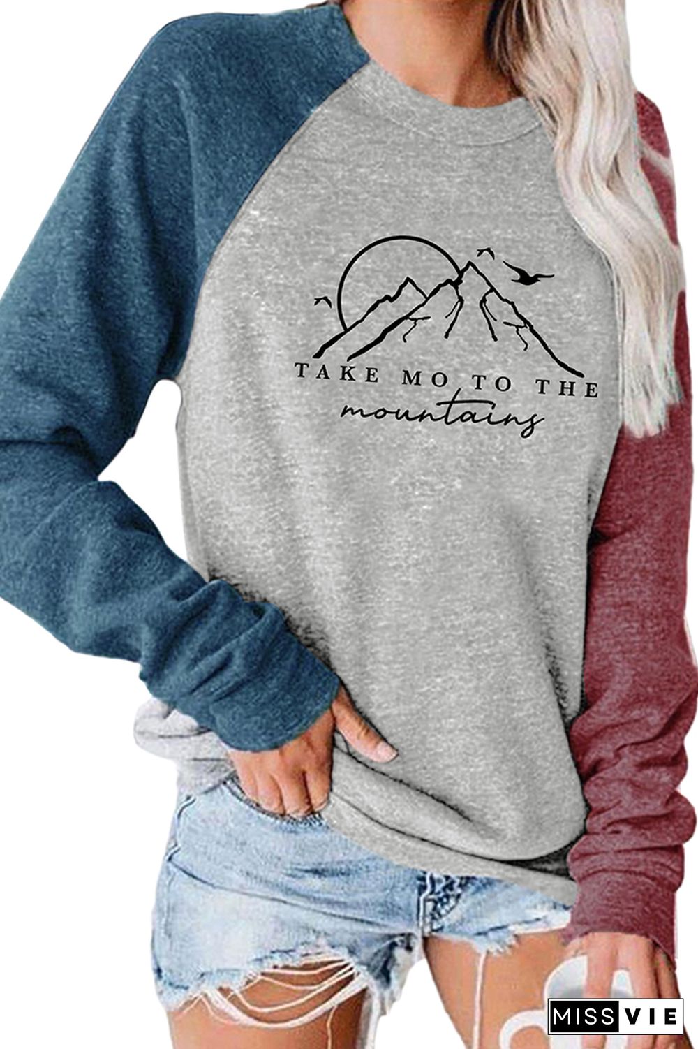 Take Me to the Mountains Long Sleeve Graphic Tee Wholesale