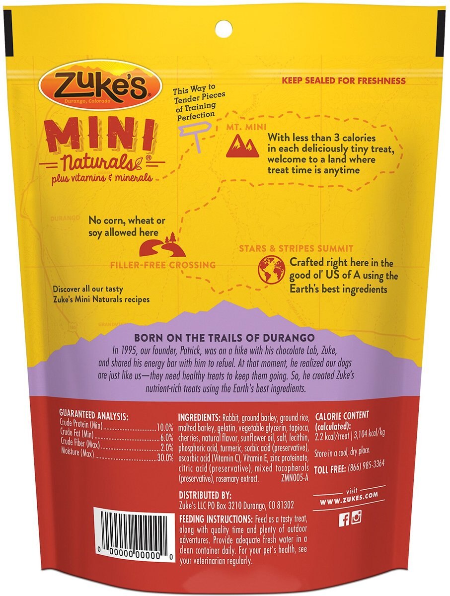 Zuke's Mini Naturals Rabbit Recipe Training Dog Treats