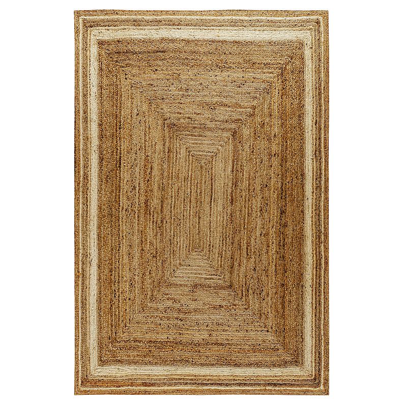 Merrick Lane 8' x 10' Rectangular Natural Fiber Braided Indoor Jute Area Rug