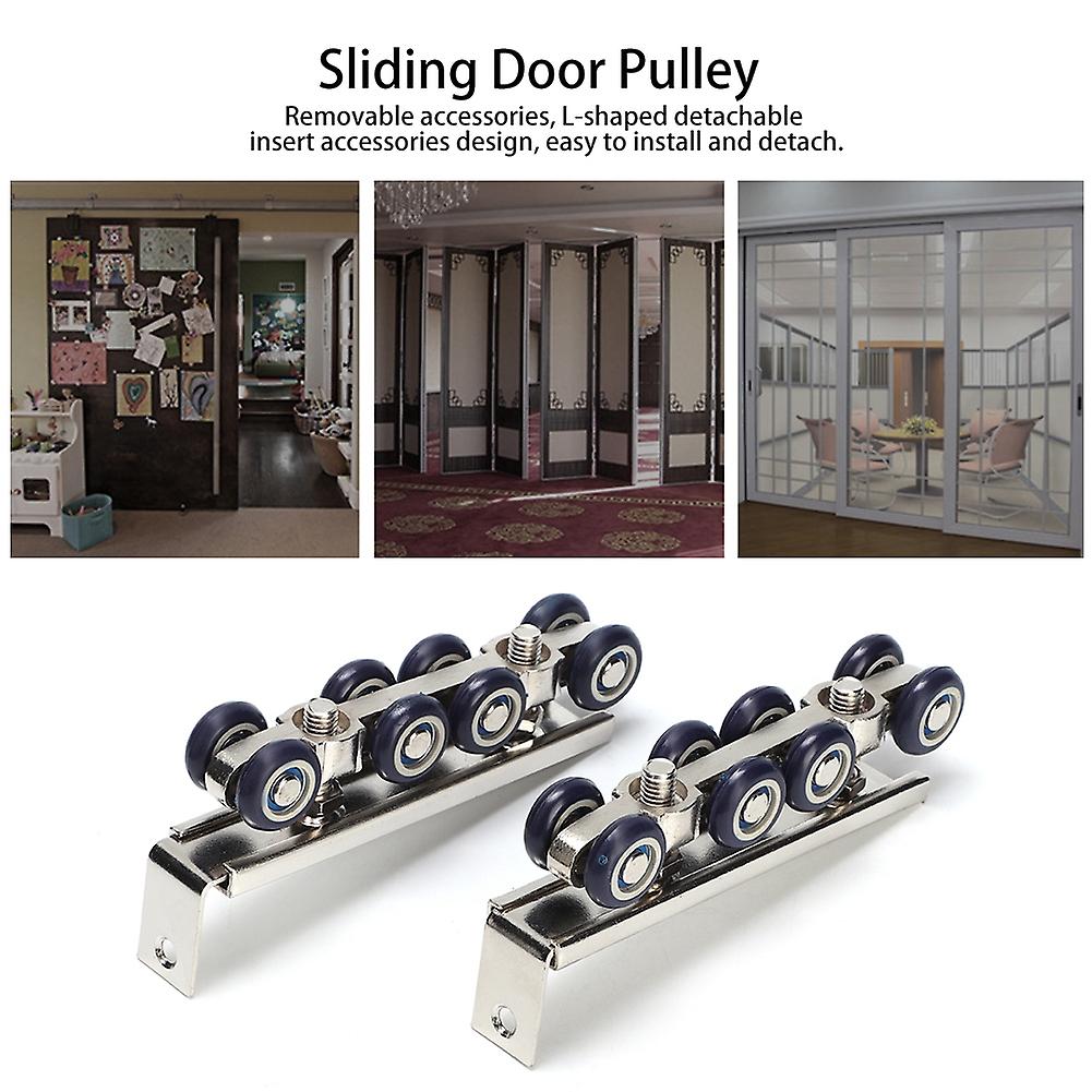 Sturdy 8 Wheels Door Track Pulley Hanging Wheel Home Sliding Door Hardware Accessories