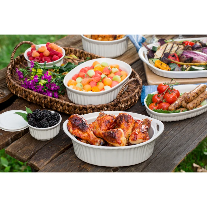 Corningware 1117223 French White 10-Piece Ceramic Bakeware Set