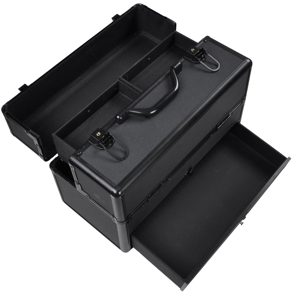 Byootique Makeup Vanity Case with Drawer Lockable Black