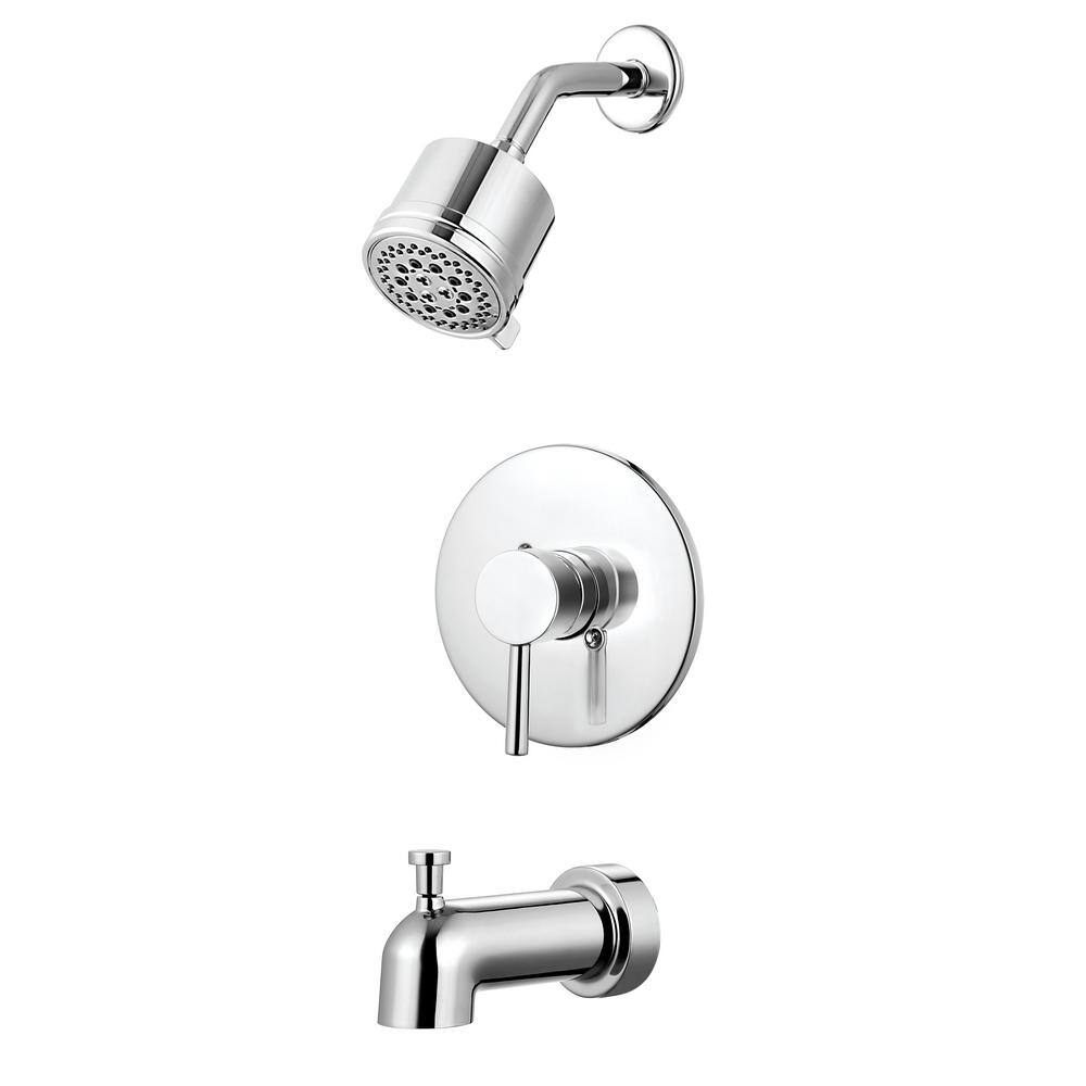 CMI Casmir Single-Handle 6-Settings Wall Mount Pressure Balanced Tub and Shower Faucet in Polished Chrome (Valve Included) 192-6486