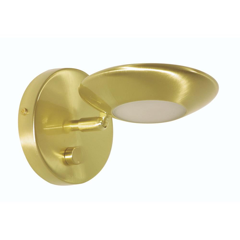 Oaks 760 WB SB Trento Satin Brass 1 Lamp Modern Dimmer Wall Light