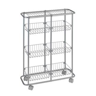 Wenko 6-Shelf Powder-Coated Metal Wheeled Trolley 54127218