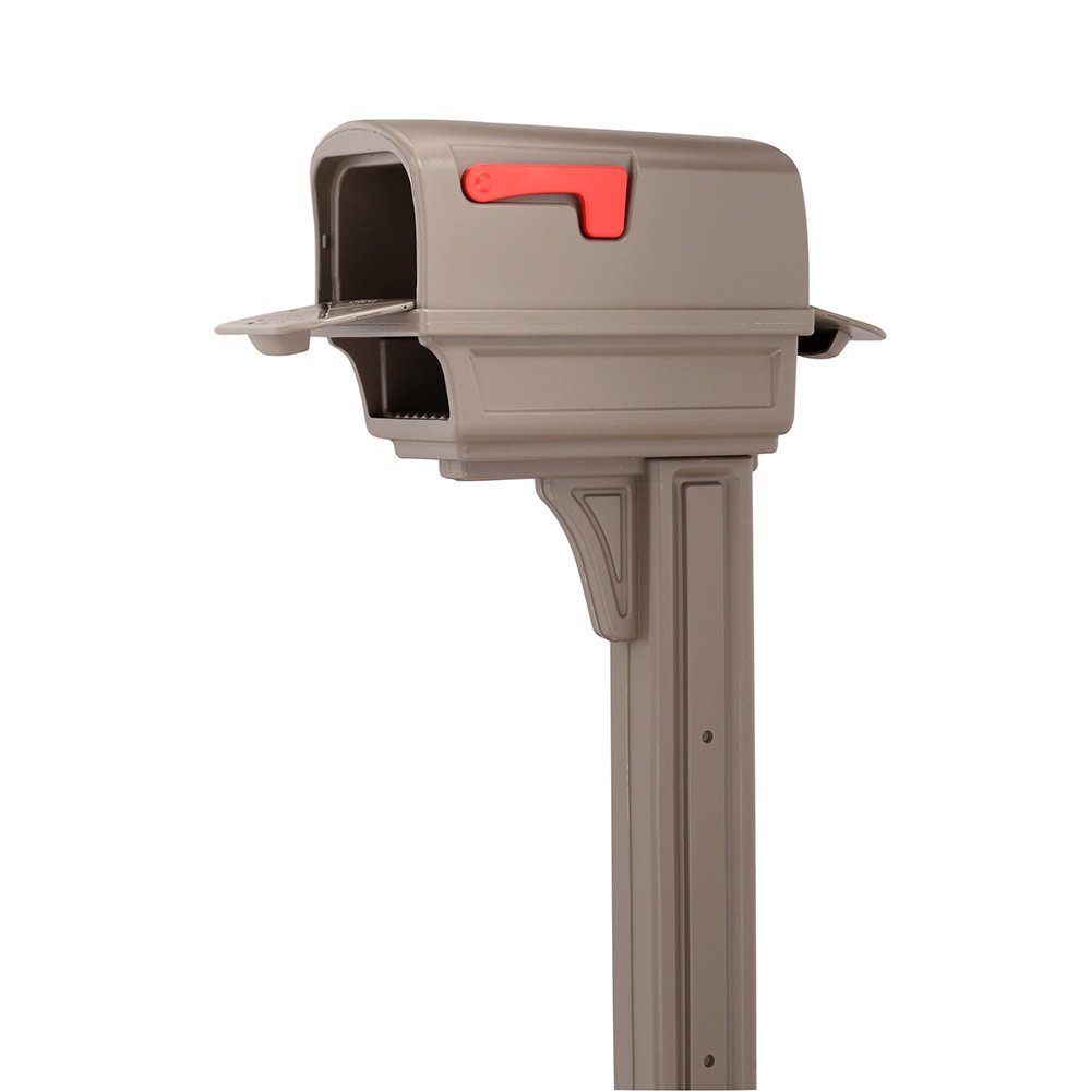 Gibraltar Gibraltar Gentry Plastic Post and Box Combo Mocha Mailbox w/Post 50 in. H x 11-1/2 in. W x 21-3/4 in. L