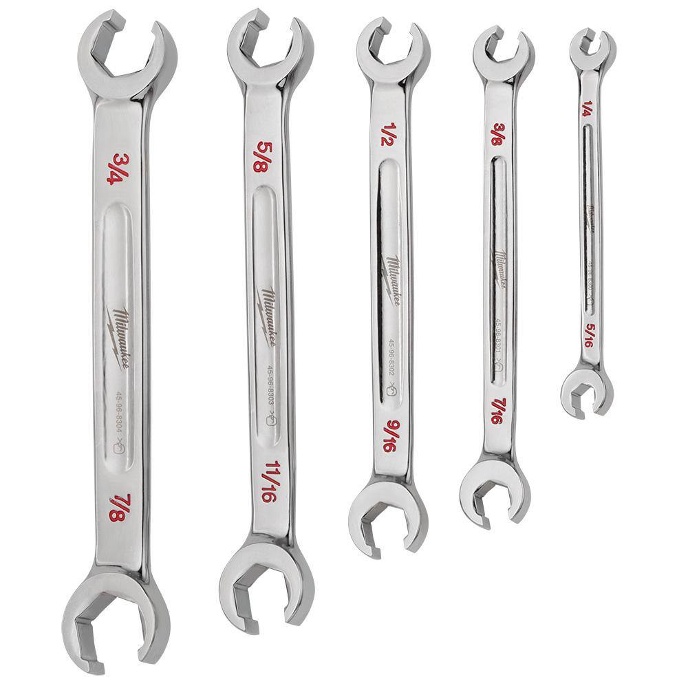 MW Double End SAE Flare Nut Wrench Set (5-Piece) 48-22-9470