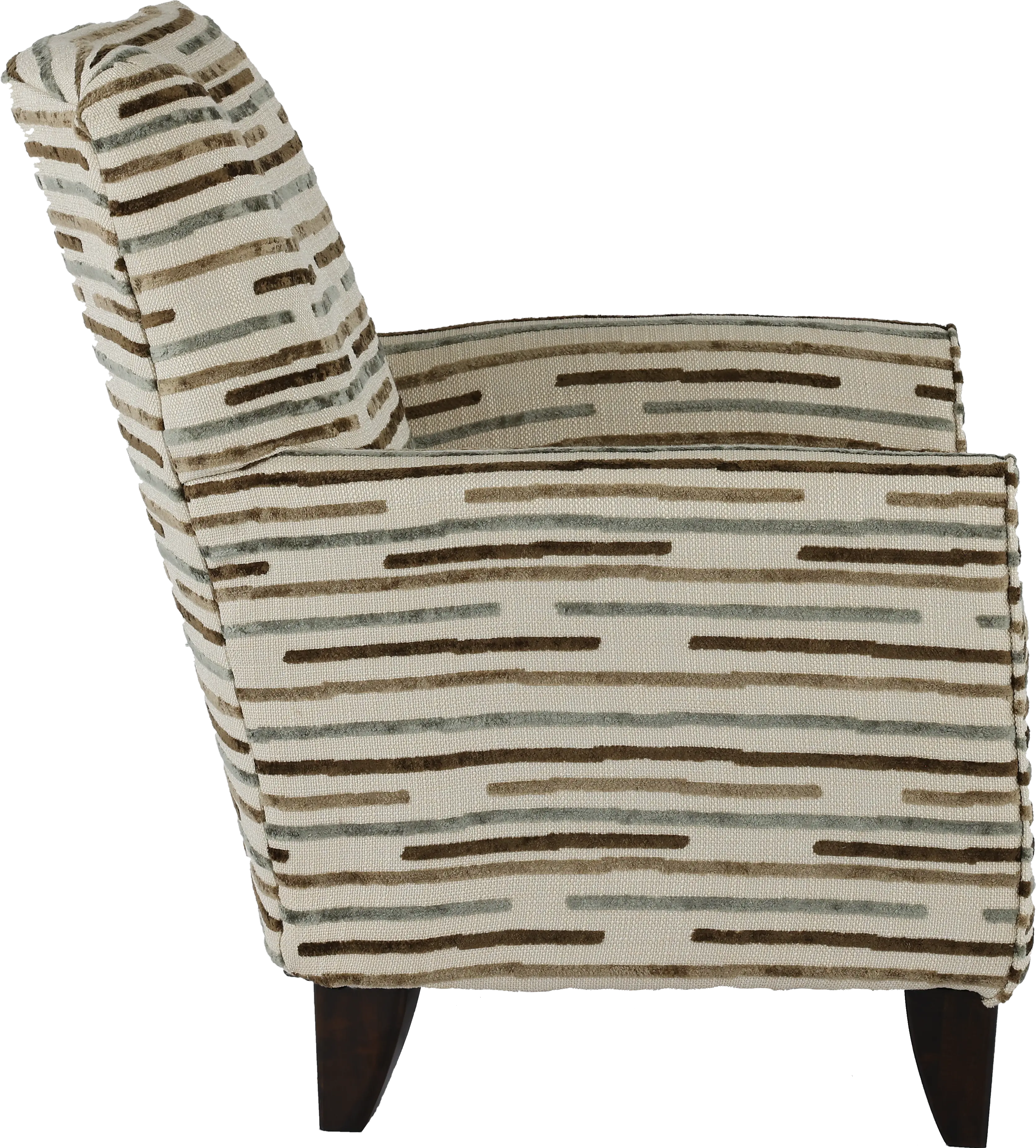 Raven Beige Striped Accent Chair