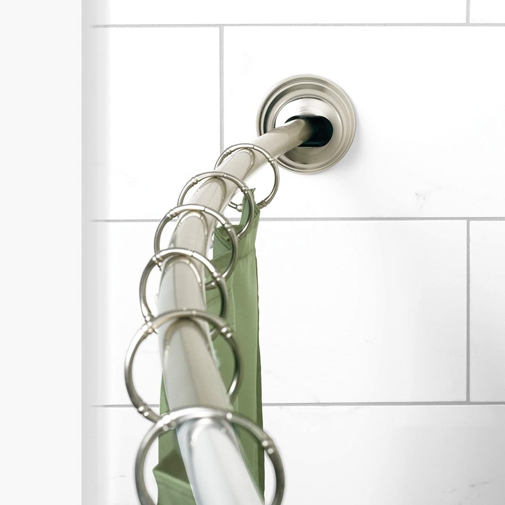 Zenith Shower Curtain Curved Rod Brushed Nickel Aluminum