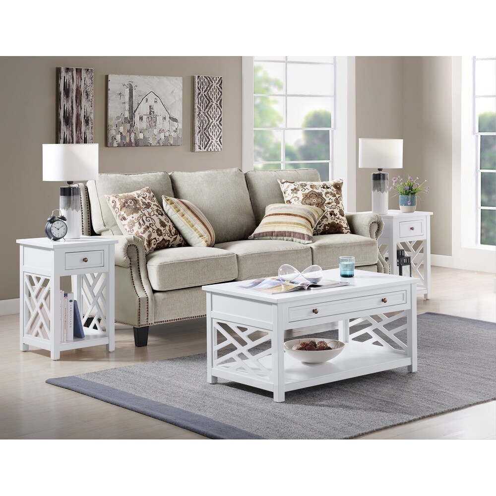 Porch   Den Altadena 3 piece Coffee and End Table Set with Drawers