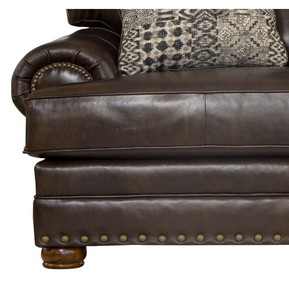 Skelt 2 Piece Set with Italian Leather Sofa and Loveseat  Chocolate