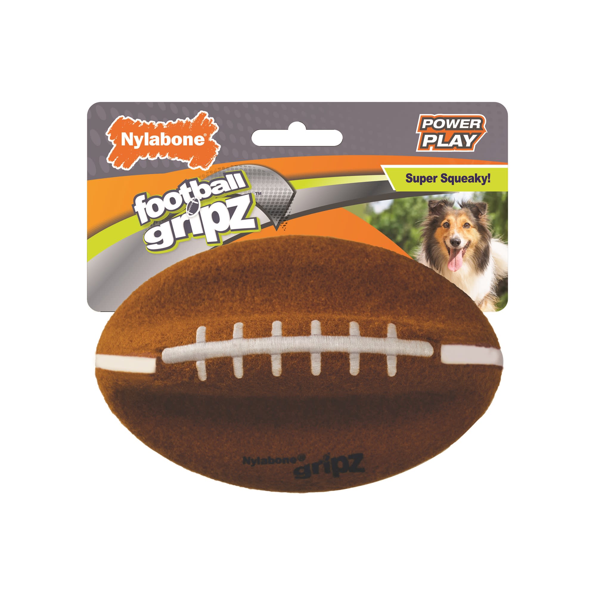 Nylabone Power Play Gripz Football Dog Toy， Medium