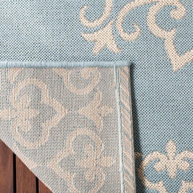 Safavieh 2 x27 x8 x27 Ginna Outdoor Rug Cream aqua