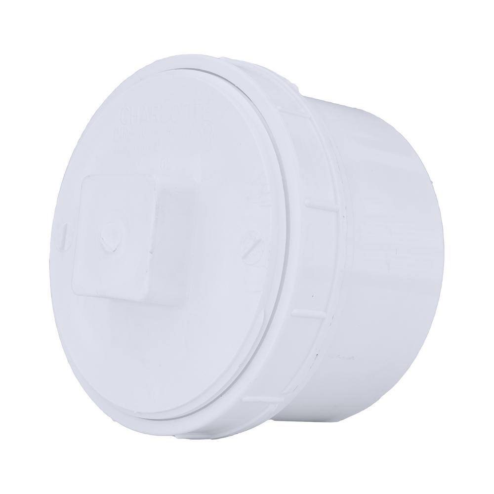 Charlotte Pipe 4 in. PVC DWV FTG Cleanout Adapter with Plug PVC00105X1200HD