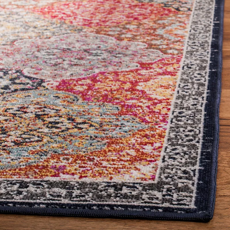 Safavieh Red/Aqua Montage Lyra Rug