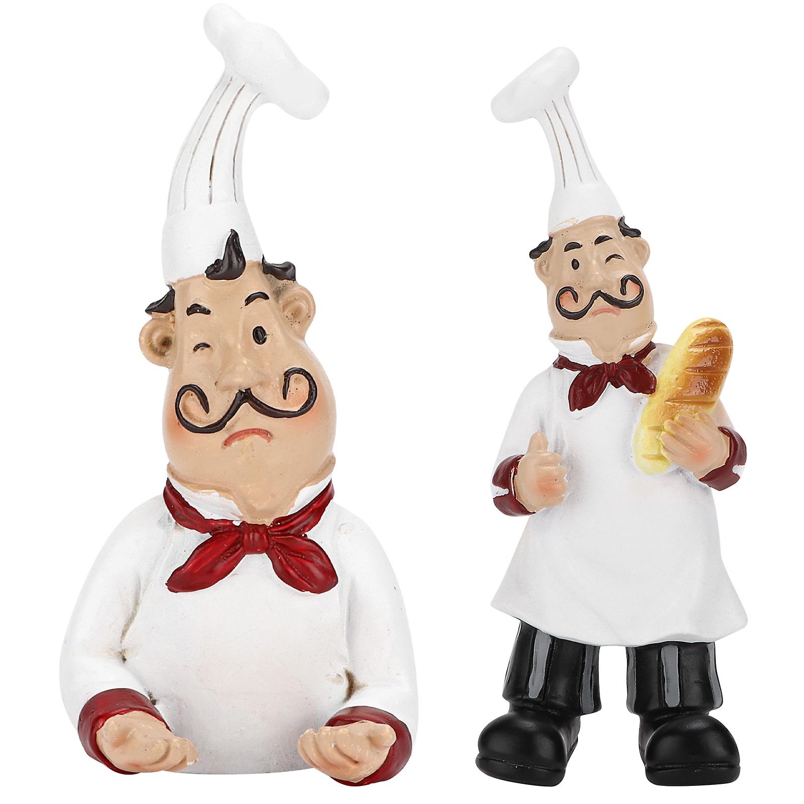 2pcs Wall Hooks Adhesive Chef Figurines Wall Mount Kitchen Appliances Hanger For Decoration Hanging Gift