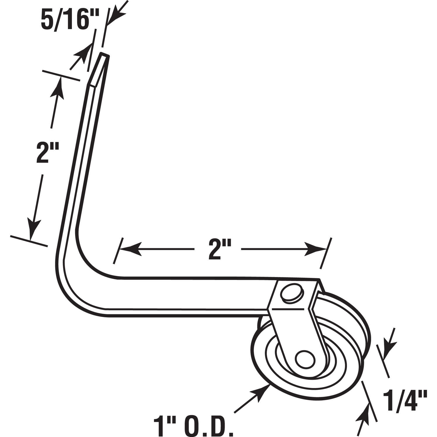 Prime-Line 1 in. D X 0.25 in. L Nylon/Steel Spring Tension Roller Assembly 2 pk