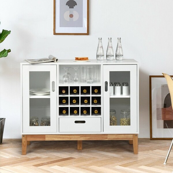 Wood Wine Storage Cabinet Sideboard Console Buffet Server - 39.5