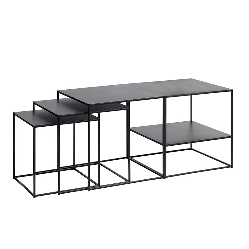 PEBBLE Nest of 3 Tables 50x50cm - Black