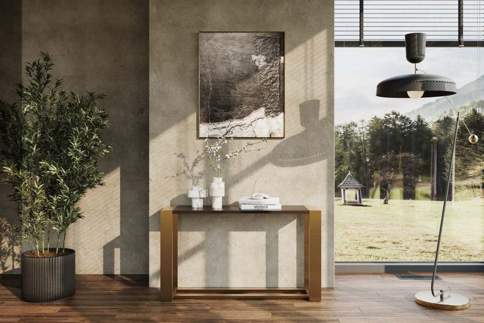 Tierra Brass Console Table 53 quot  Contemporary   Console Tables   by mod space furniture  Houzz