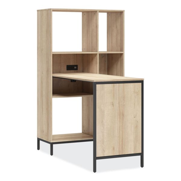 Whalen Turing Home Office Workstation with Integrated Bookcase and Power Center， 48.3