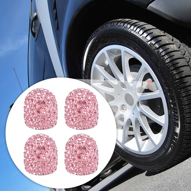 Unique Bargains Universal Faux Crystal Tire Valve Stem Caps Tyre Air Cover Bling