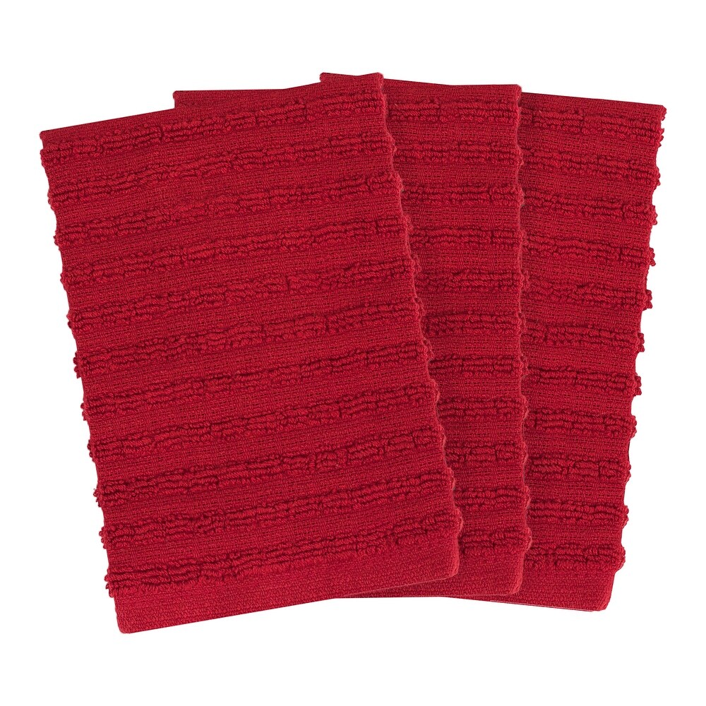 Royale Solid Paprika Cotton Dish Cloths (Set of 3)