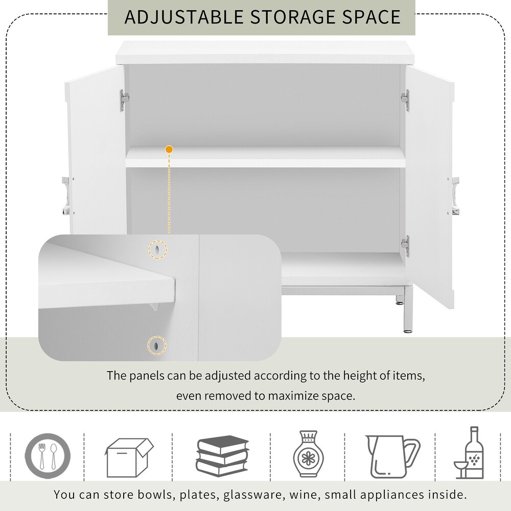 Simple Storage Cabinet Accent Cabinet with Solid Wood Veneer