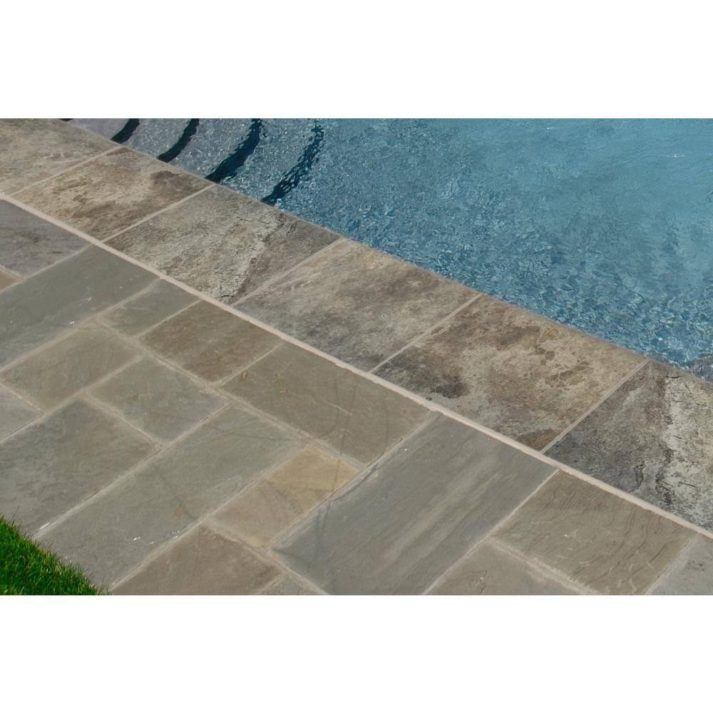 MSI Silver Travertine 2 in. x 16 in. x 24 in. Tumbled Pool Coping (40 Pieces106.8 sq. ft.Pallet) TSIL1624HUF