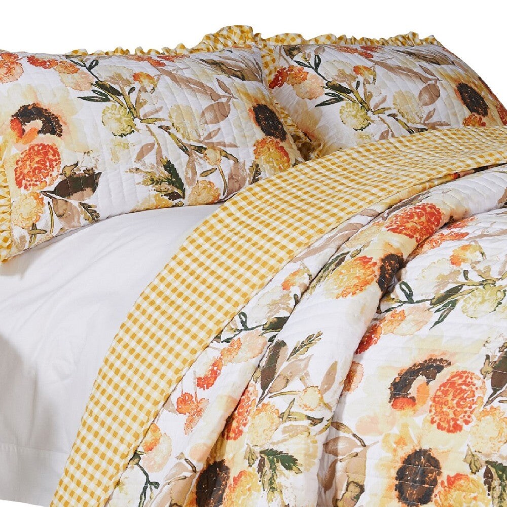 Kelsa  Pillow Sham  Cotton  Ruffled Border  Gold