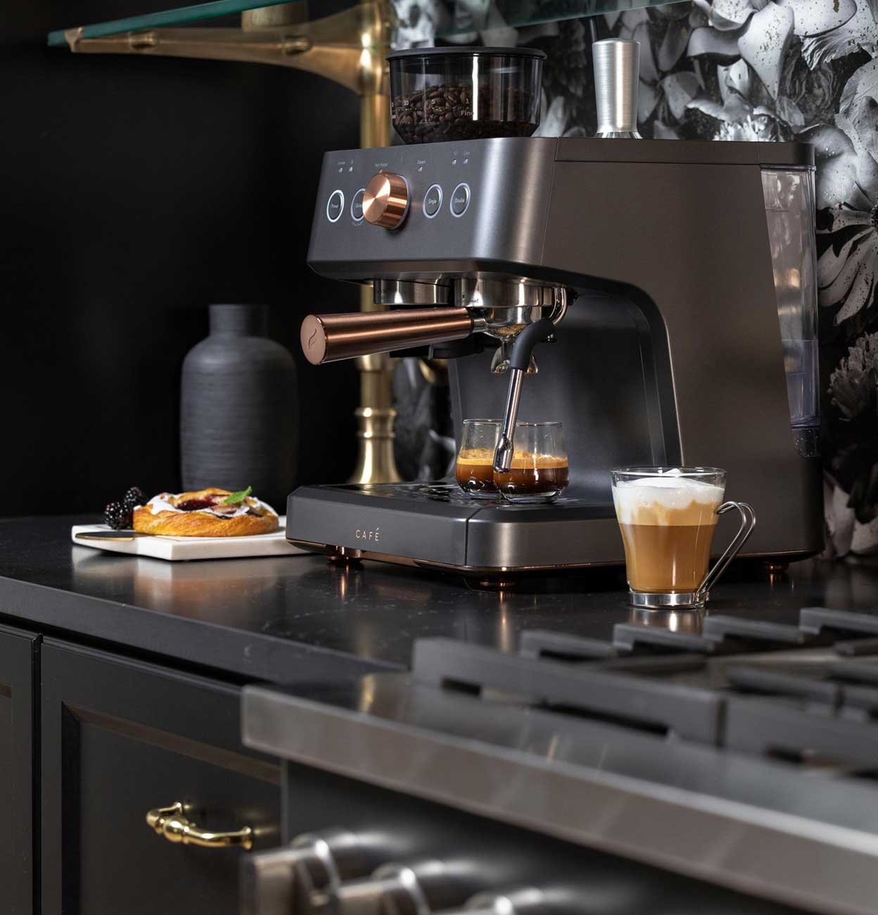 Cafe Bellissimo Matte Black Semi Automatic Espresso Machine