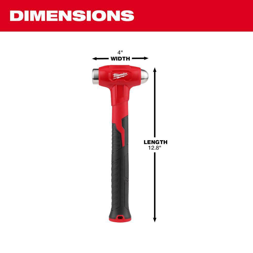 MW 16 oz. Dead Blow Ball Peen Hammer with Pry Bar Set 48-22-9140-48-22-9214