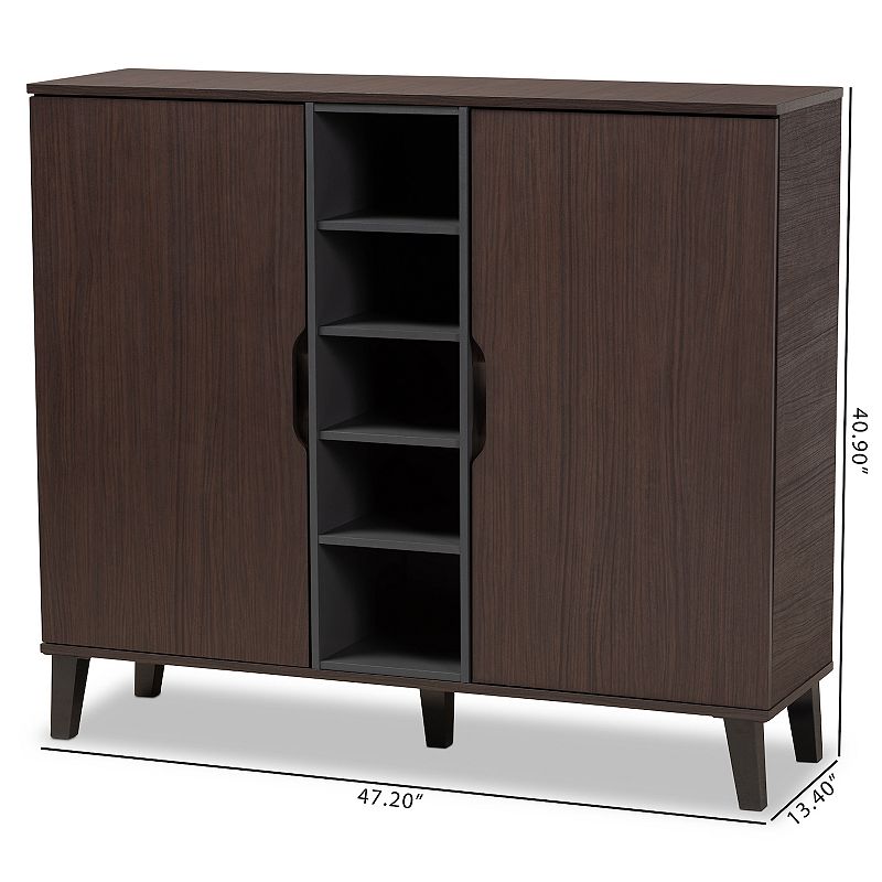 Baxton Studio Idina 2-Door Shoe Cabinet