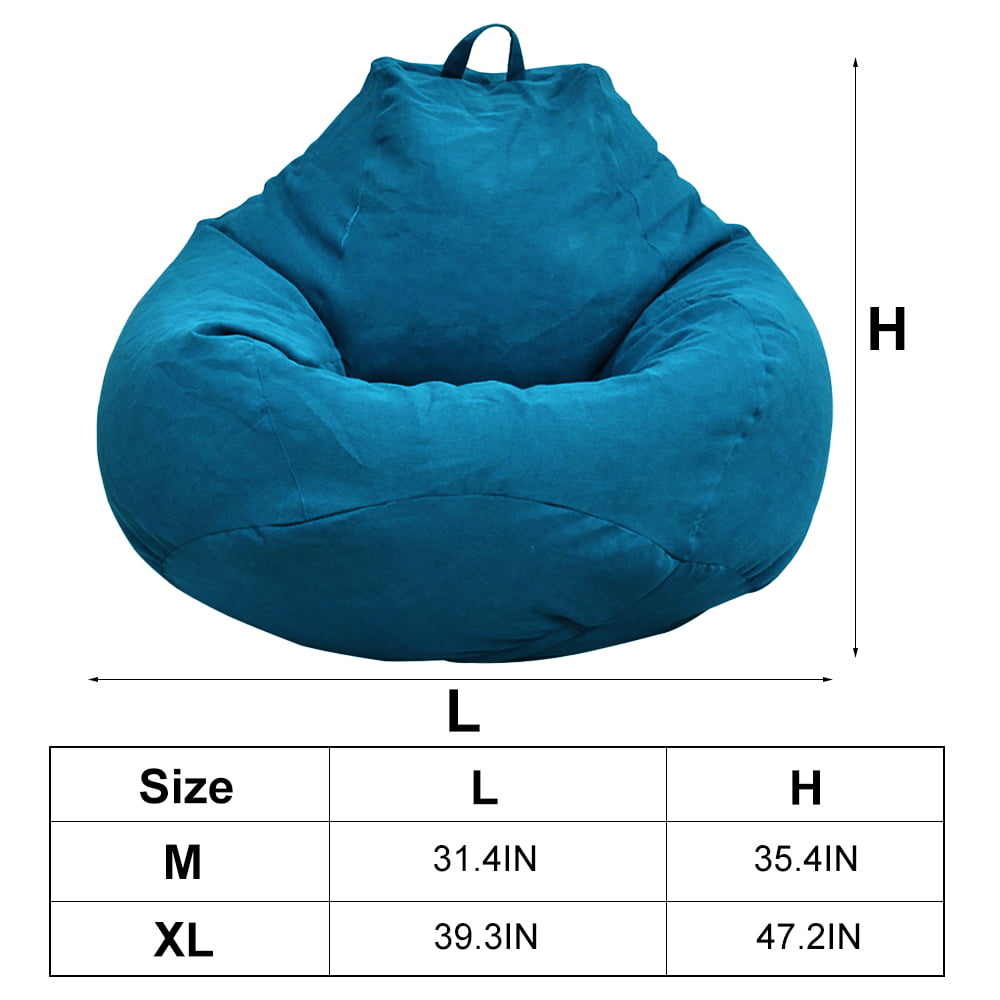 HOTBEST Beanbag Chair Sofa Solid Polyester Slipcover, Blue