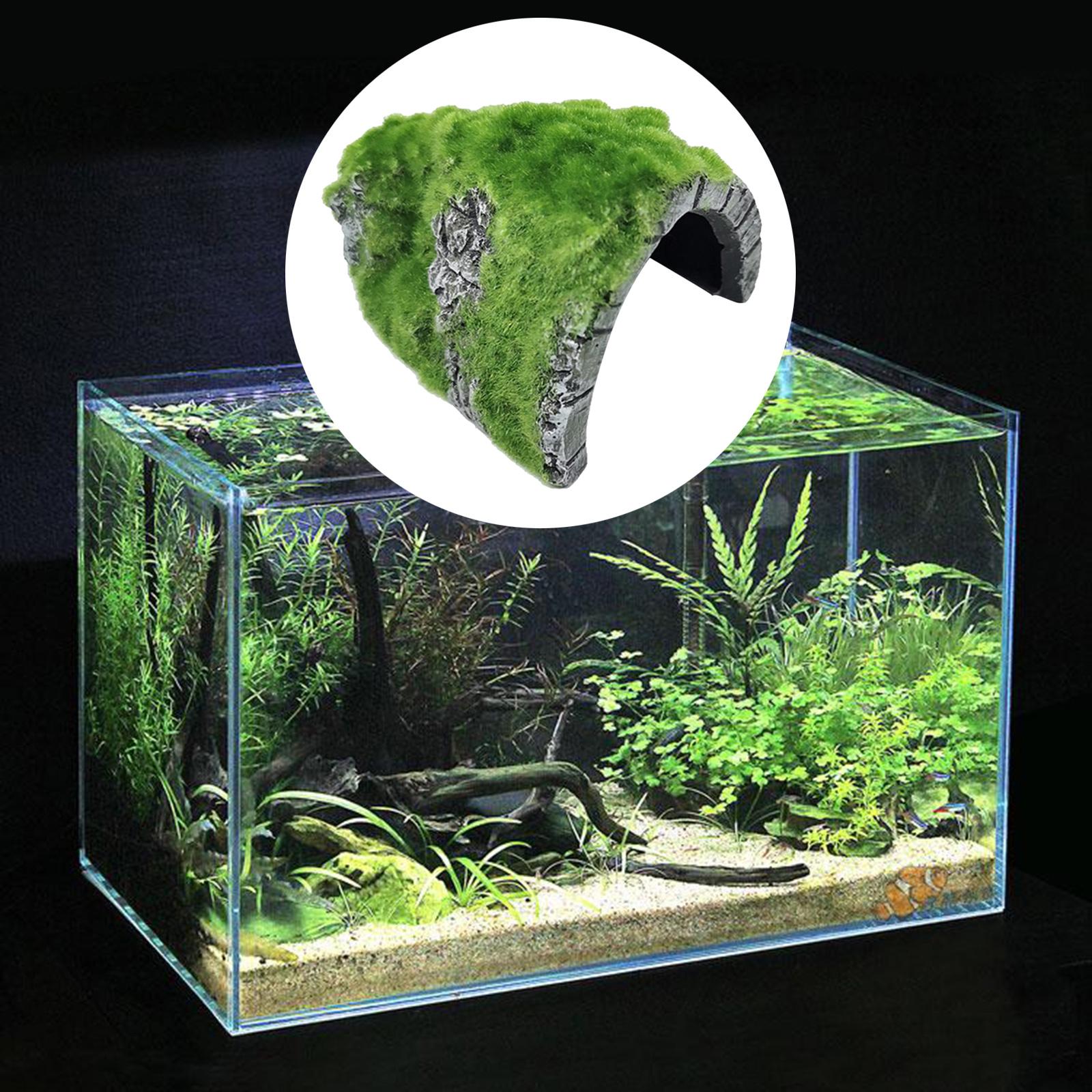 Reptile Hiding Cave Resin Material Natural Non- Hideout for Small Lizards Turtles Bearded Dragon Tortois Amphibians Fish Pet Supplies -