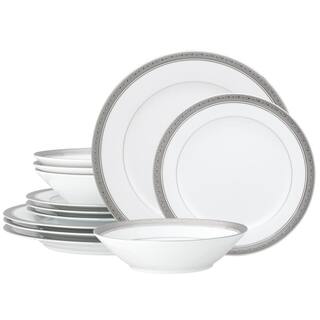 Noritake Crestwood Platinum 12-Piece Set (Service For 4) 4166-12H