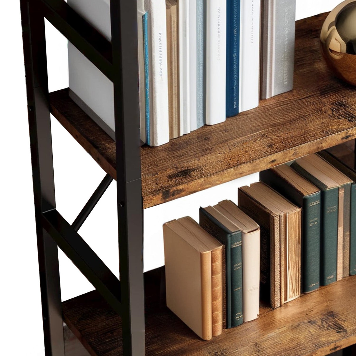 Large Etagere Bookcases Bookshelves 3 Wide 5 Tiers Industrial Bookshelf Open Display Shelves