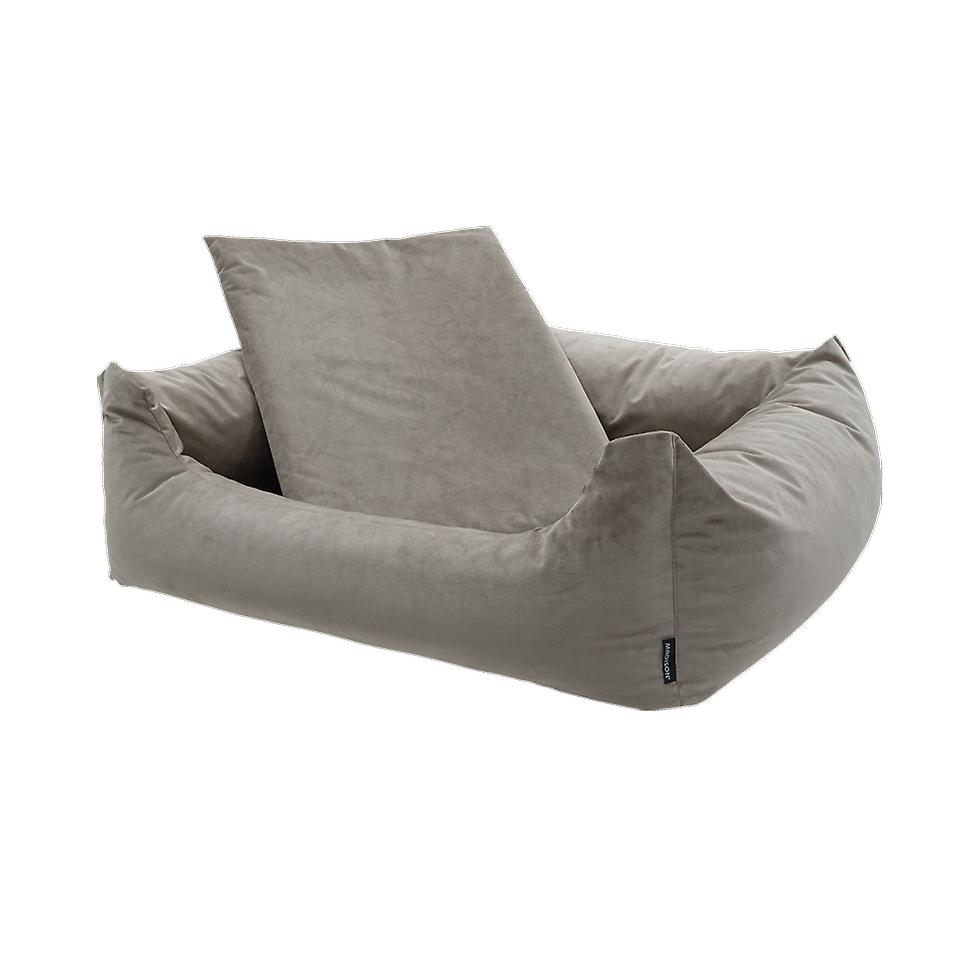 Madison Velours Dog Bed Taupe S