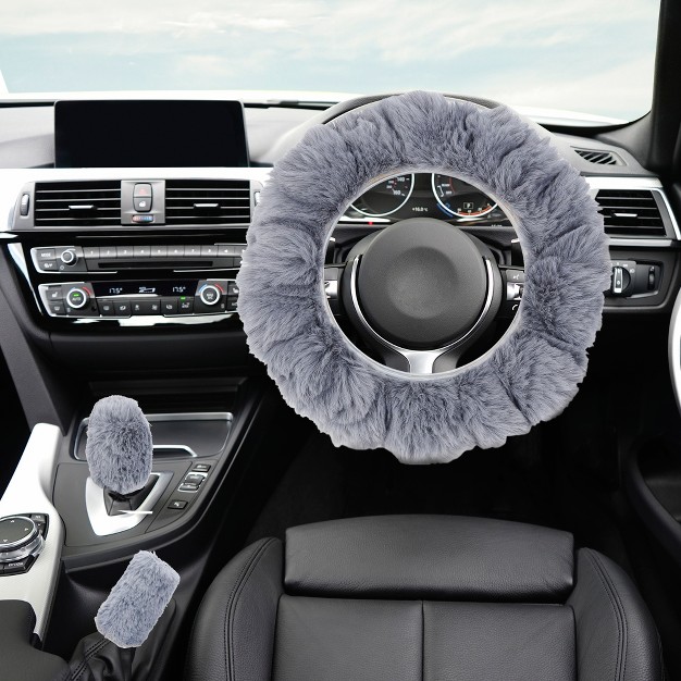 Unique Bargains Universal Car Steering Wheel Cover With Handbrake Gear Cover Set