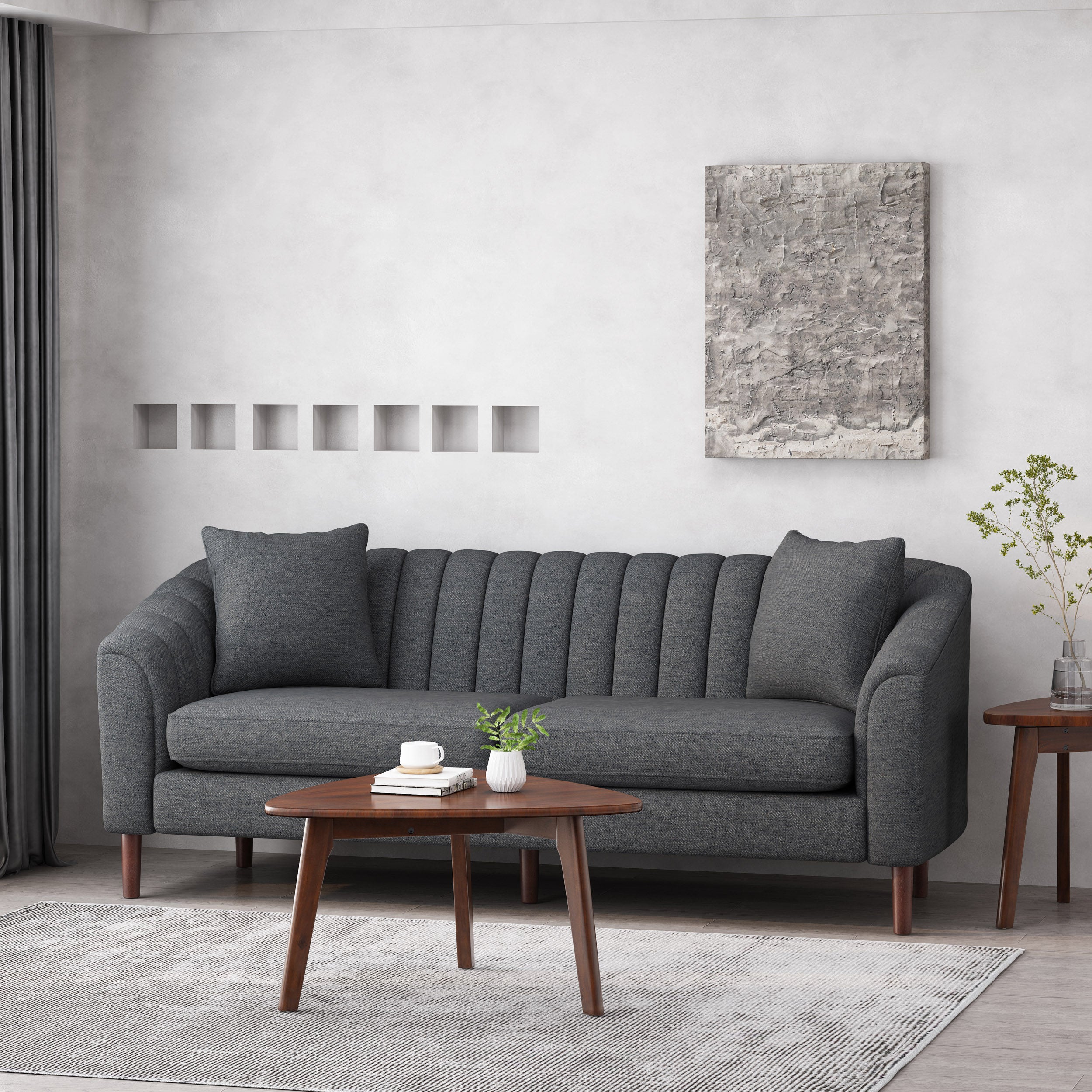 Jeannie Contemporary Fabric 3 Seater Sofa