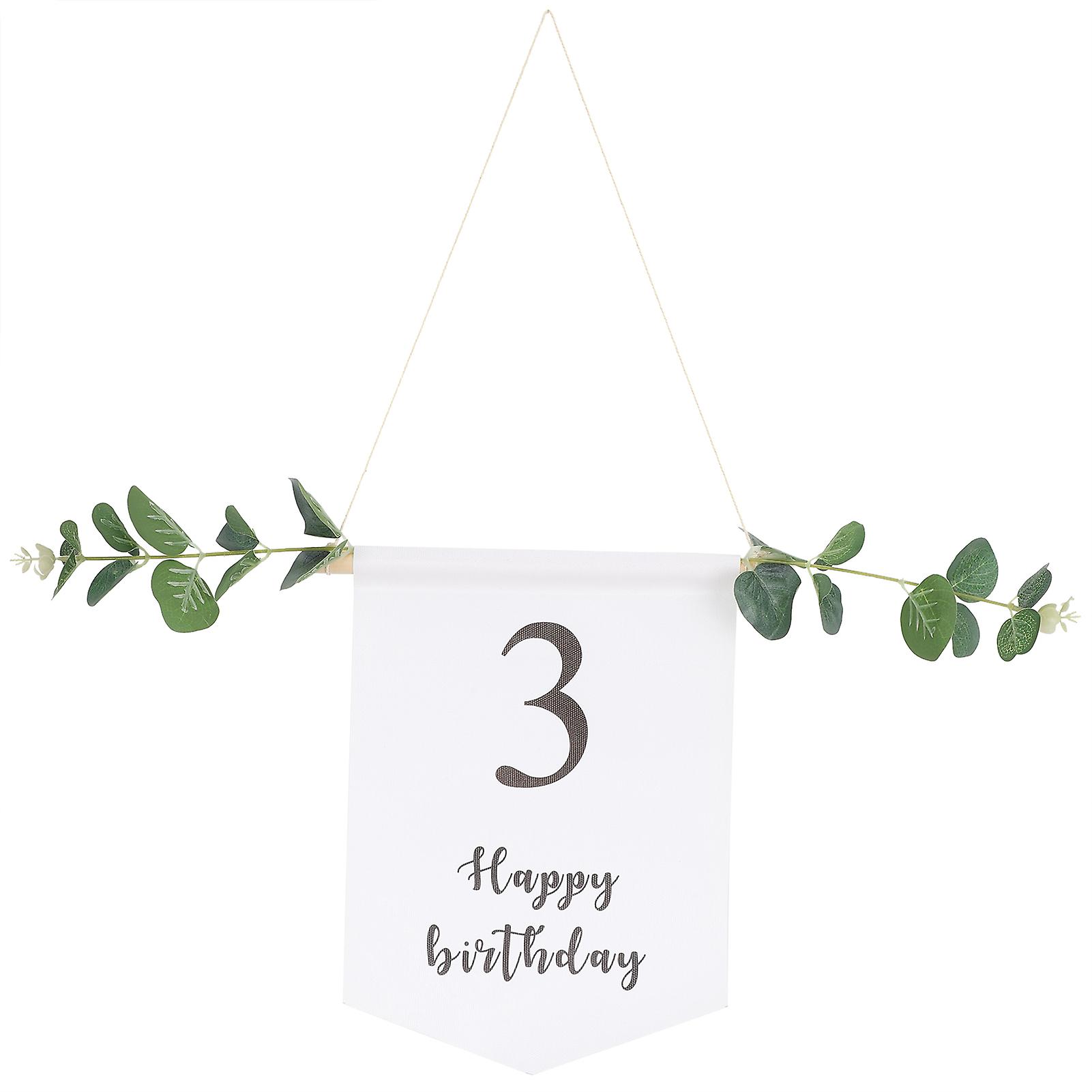 Birthday Flag Vertical Banner With Green Leaves Party Garden Yard Outdoor Home House Decoration