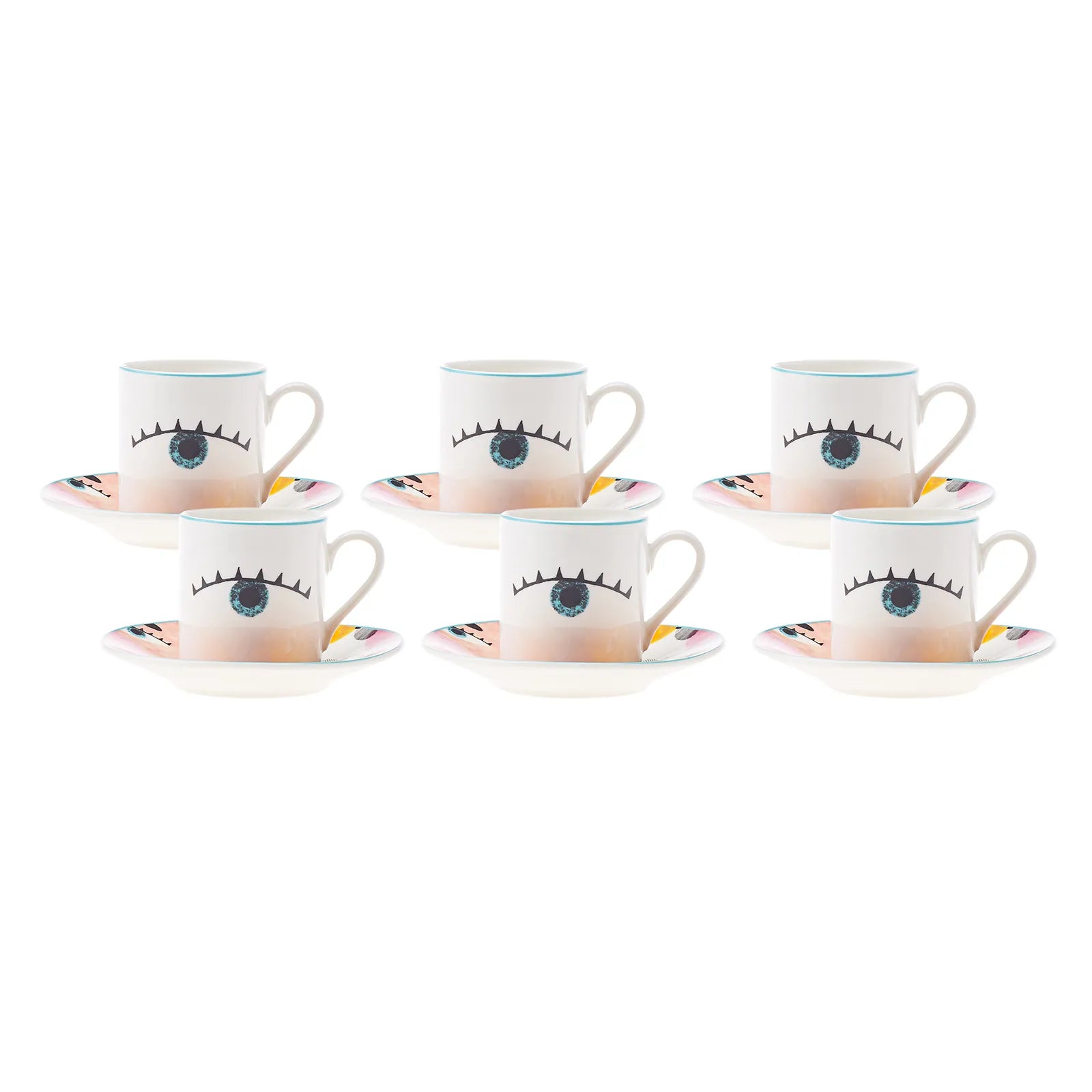 Karaca Face Set Of 6 Coffee Cups 80 Ml 153.03.06.6814