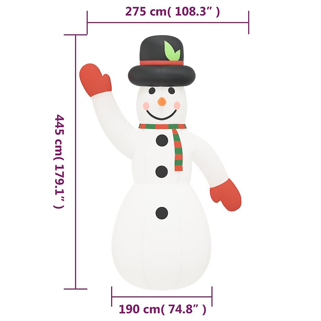 Vidaxl Christmas Inflatable Snowman With Leds 179.1