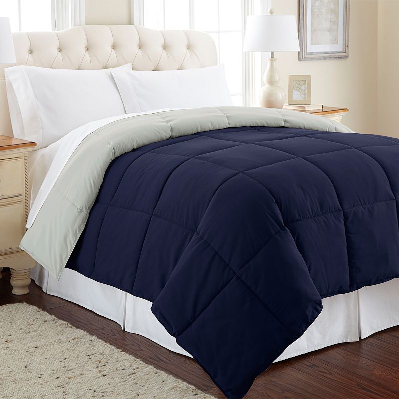 Solid Down-Alternative Reversible Comforter