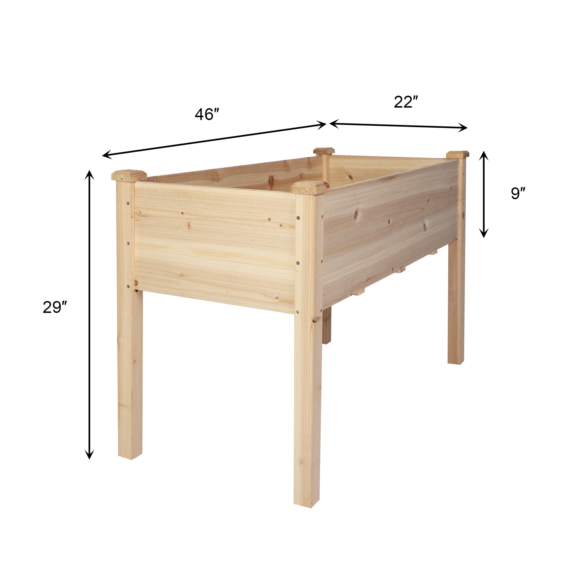 Karmas Product 46" x 22" x 29" Brown Fir and Wood Raised Garden Kit