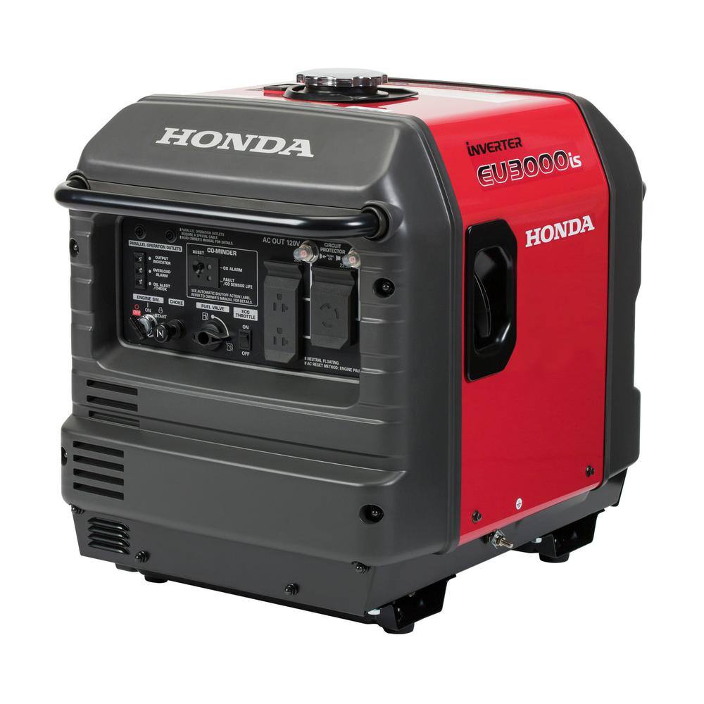 Honda 3000-Watt Super Quiet Electric and Recoil Start Gasoline Powered Inverter Generator with 30 Amp Outlet EU3000IS1AN