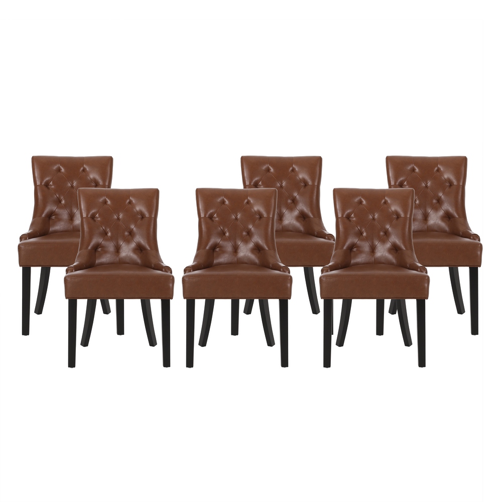 Cheney Tufted Dining Chairs (Set of 6) by Christopher Knight Home